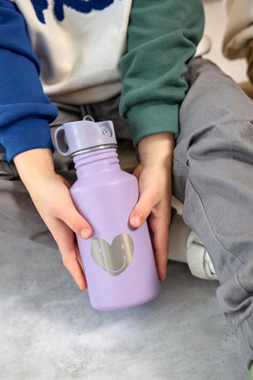 Drinkfles stainless steel - Little Gang - Heart Lilac